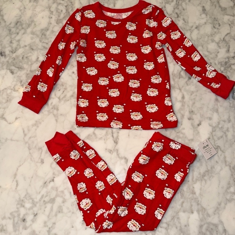NWT Little Me Red Santa Kids Pajama Set 24M